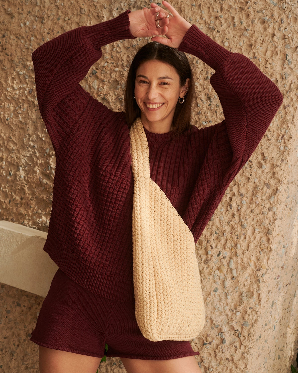 Crochet Tote Bag Dark Wheat