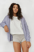 Tom Cardigan – 100 % Bomull, Lilac - Håndlaget