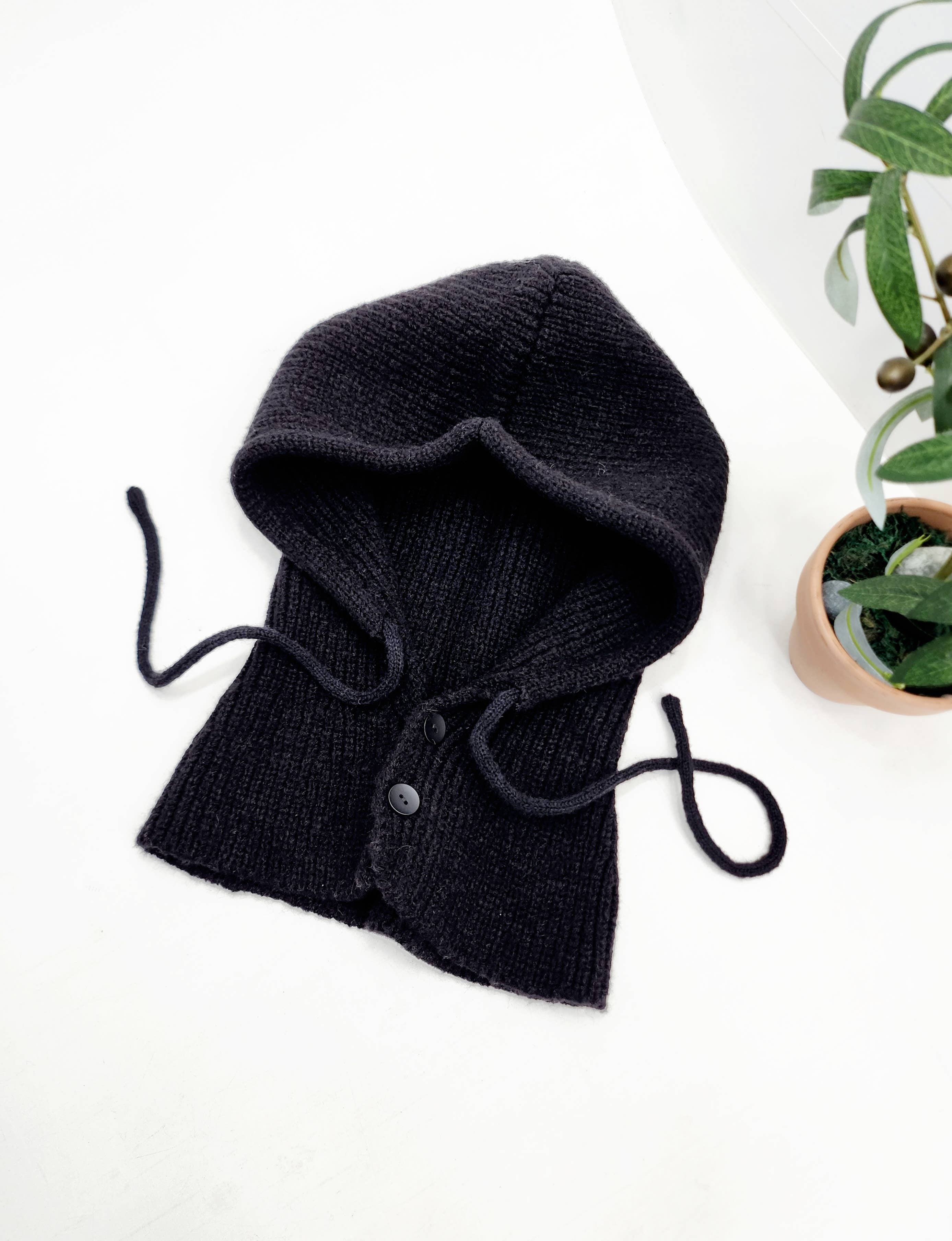 Strikket Balaklava I Ull Med Hette