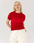 Lašas Topp – Mohair & Silke, Poppy Red - Håndlaget