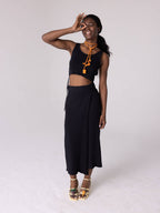 Drebulė Cropped Topp – Bomull, Svart