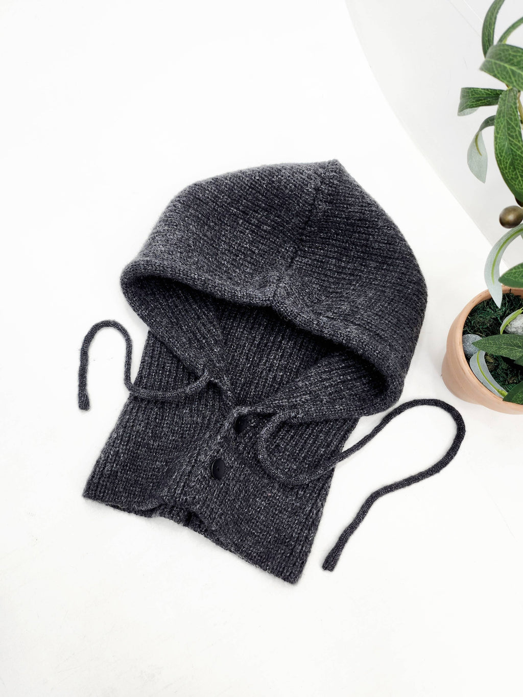 Strikket Balaklava I Ull Med Hette